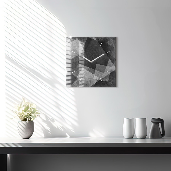 Čtvercové nástěnné hodiny Geometrická abstrakce