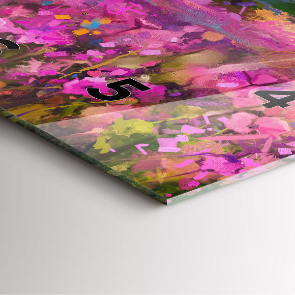 Čtvercové nástěnné hodiny Krajina přírody a květin