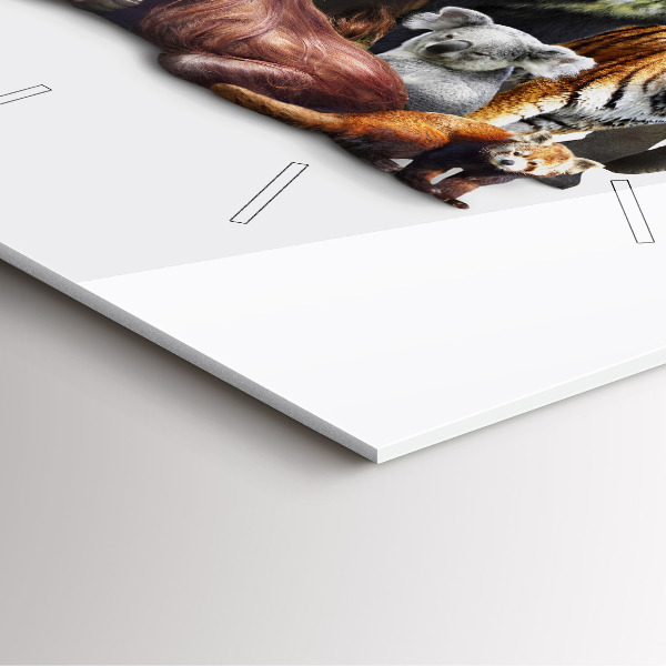 Skleněné hodiny čtvercové Divoká zvířata