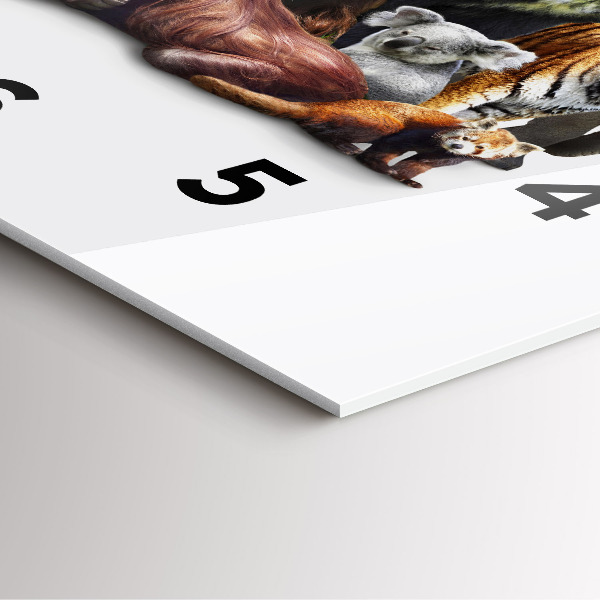 Skleněné hodiny čtvercové Divoká zvířata