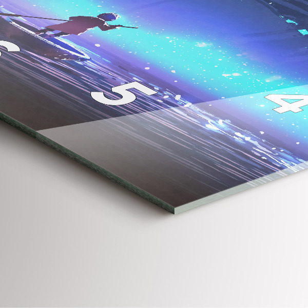 Čtvercové nástěnné hodiny Fantazie plachetnice