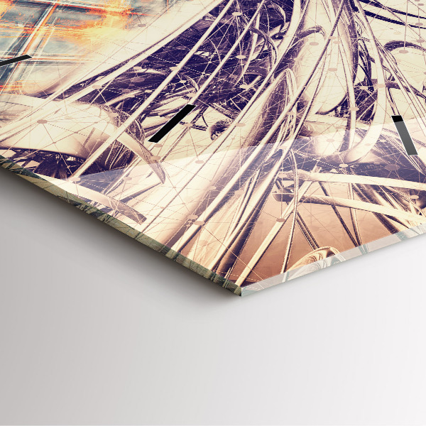 Čtvercové nástěnné hodiny Abstraktní mechanismus