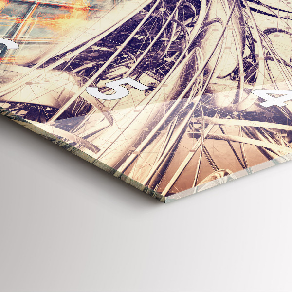 Čtvercové nástěnné hodiny Abstraktní mechanismus