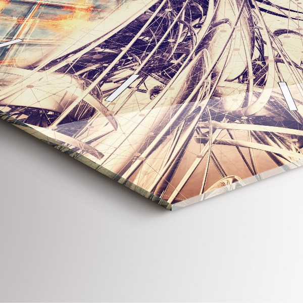 Čtvercové nástěnné hodiny Abstraktní mechanismus