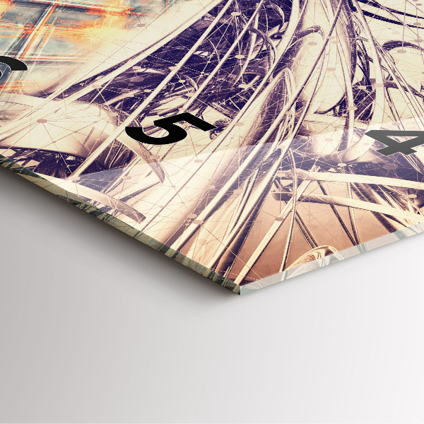 Čtvercové nástěnné hodiny Abstraktní mechanismus