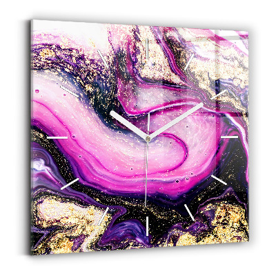 Čtvercové nástěnné hodiny Abstraktní mramor