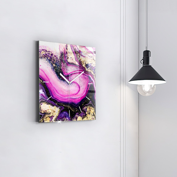 Čtvercové nástěnné hodiny Abstraktní mramor