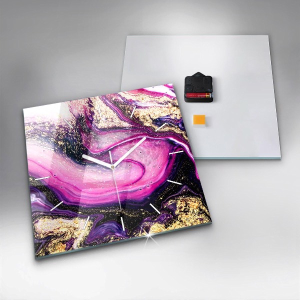 Čtvercové nástěnné hodiny Abstraktní mramor