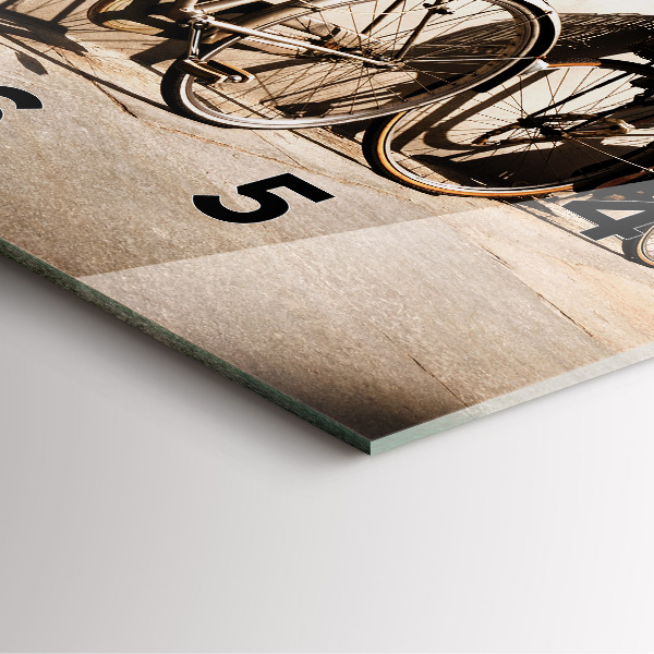 Skleněné hodiny čtvercové Italské jízdní kolo