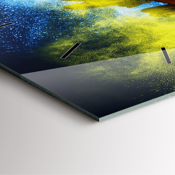 Čtvercové nástěnné hodiny Barevný papoušek