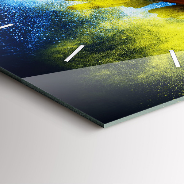 Čtvercové nástěnné hodiny Barevný papoušek