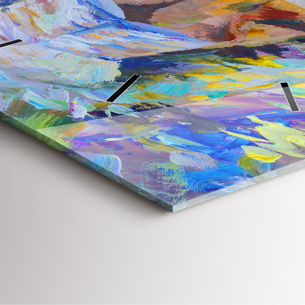 Čtvercové nástěnné hodiny Malovaná baletka