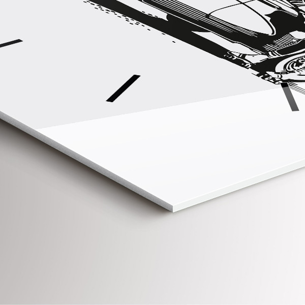 Skleněné hodiny čtvercové Retro ilustrace