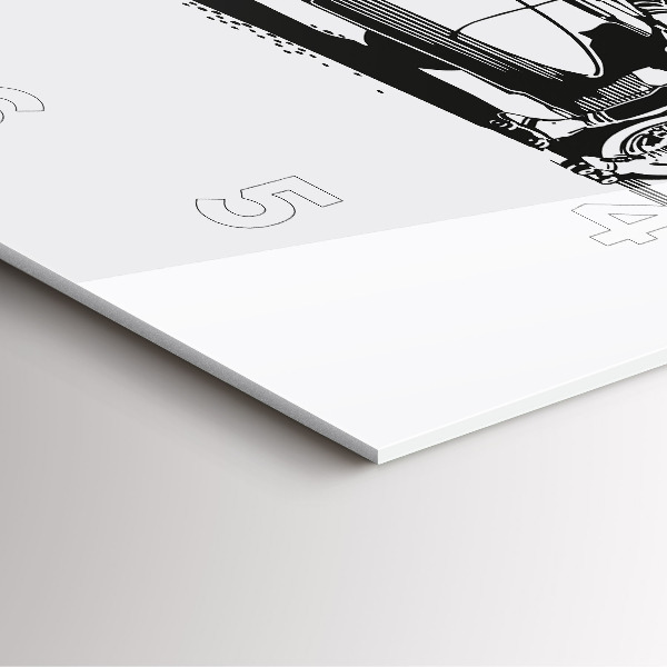 Skleněné hodiny čtvercové Retro ilustrace