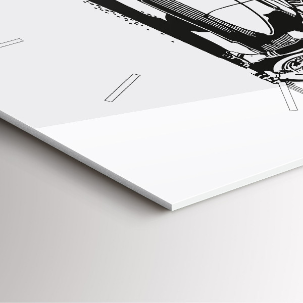 Skleněné hodiny čtvercové Retro ilustrace