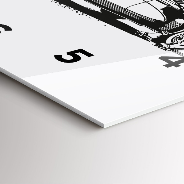 Skleněné hodiny čtvercové Retro ilustrace