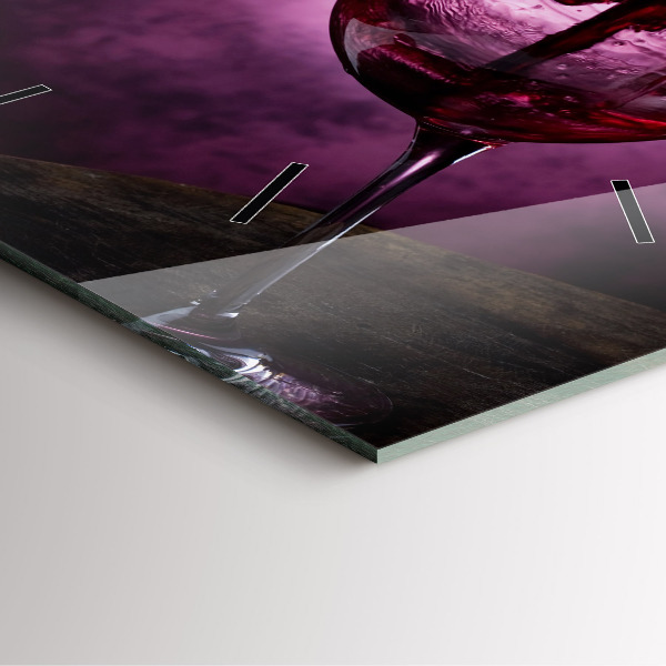 Skleněné hodiny čtvercové Sklenice na víno