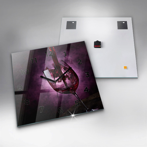 Skleněné hodiny čtvercové Sklenice na víno