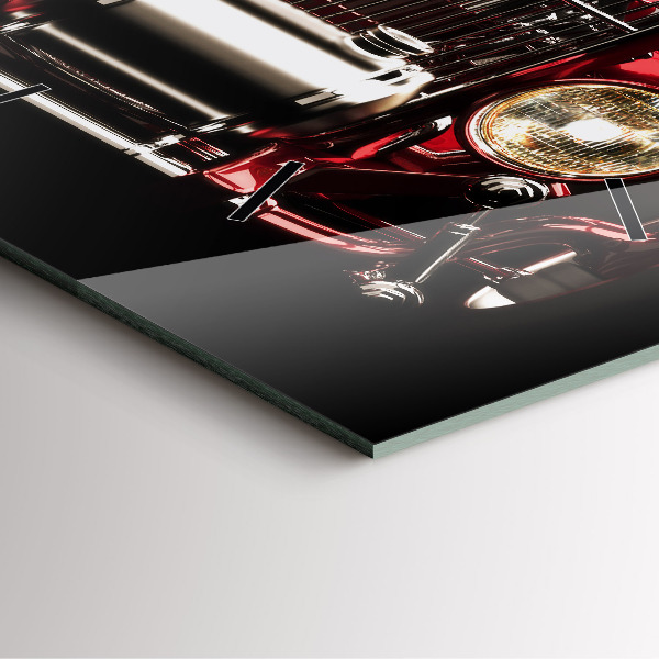 Skleněné hodiny čtvercové Staré historické auto