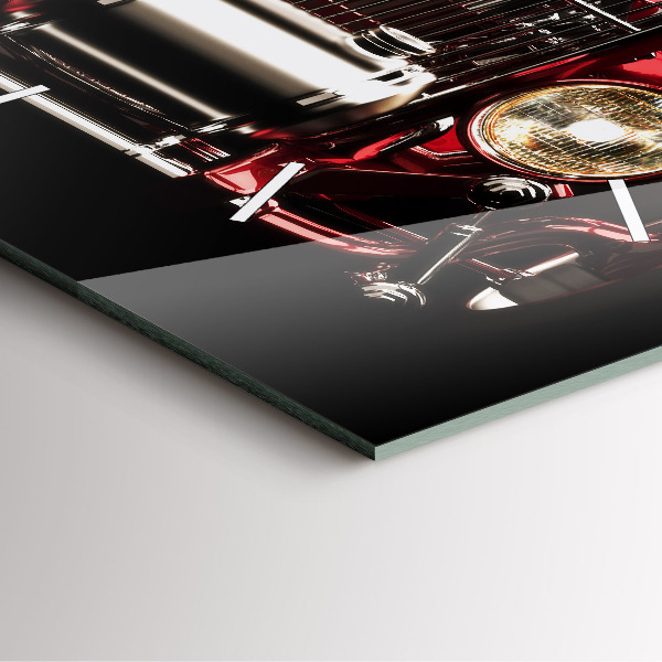 Skleněné hodiny čtvercové Staré historické auto