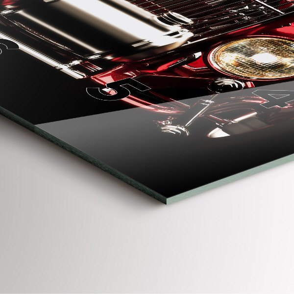 Skleněné hodiny čtvercové Staré historické auto