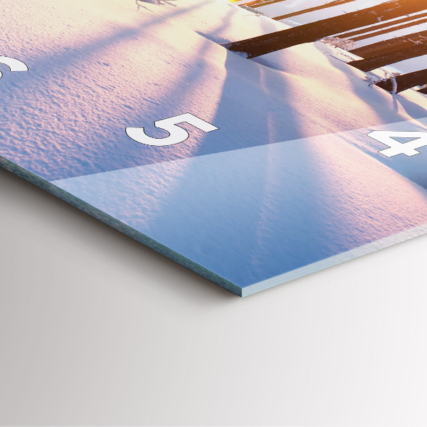 Skleněné hodiny čtvercové Les při západu slunce