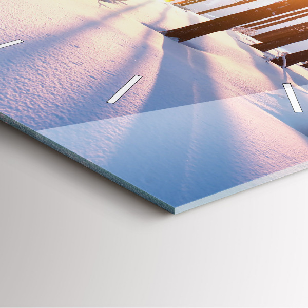 Skleněné hodiny čtvercové Les při západu slunce