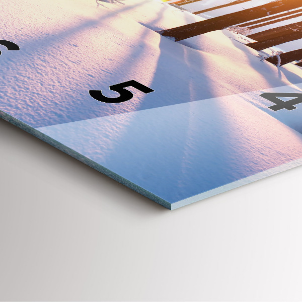 Skleněné hodiny čtvercové Les při západu slunce