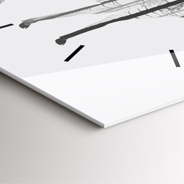 Skleněné hodiny čtvercové Silueta jelena Les