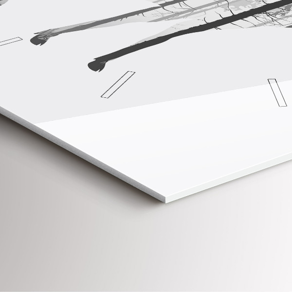 Skleněné hodiny čtvercové Silueta jelena Les