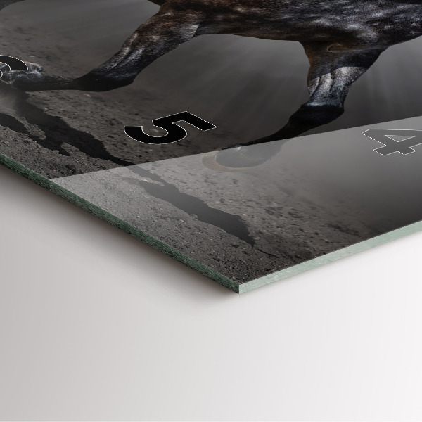 Skleněné hodiny čtvercové Cválající kůň