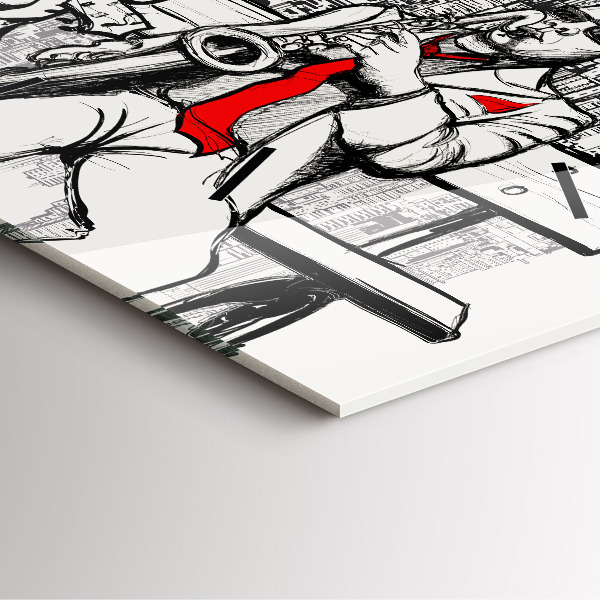 Skleněné hodiny čtvercové Jazz v New Yorku