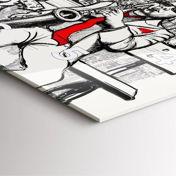 Skleněné hodiny čtvercové Jazz v New Yorku