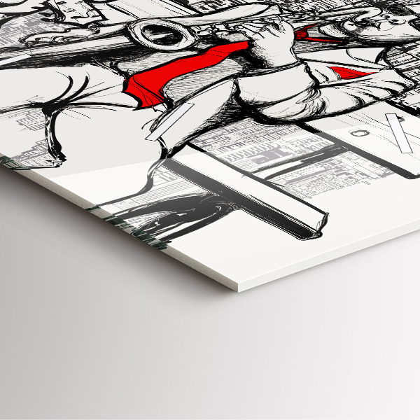 Skleněné hodiny čtvercové Jazz v New Yorku