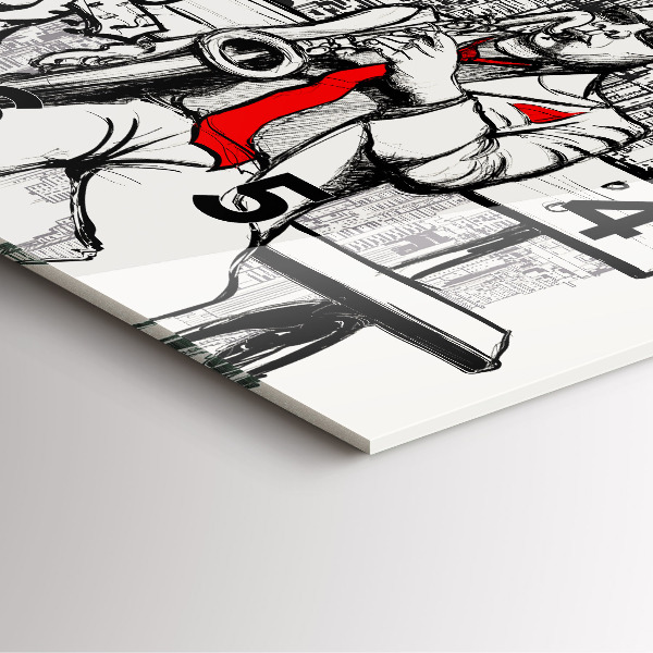 Skleněné hodiny čtvercové Jazz v New Yorku