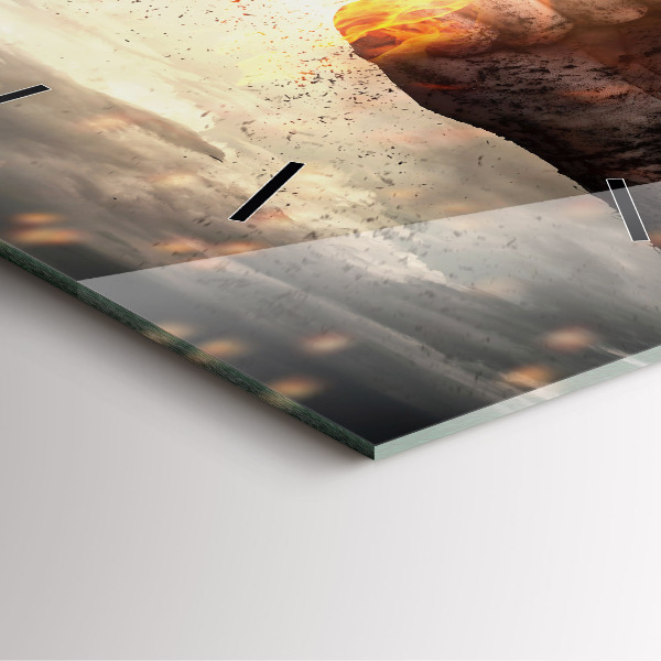 Skleněné hodiny čtvercové Síla pěstí