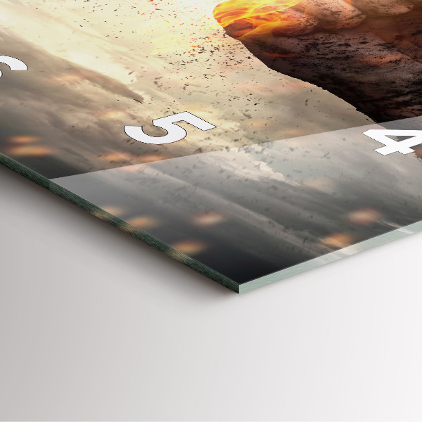 Skleněné hodiny čtvercové Síla pěstí