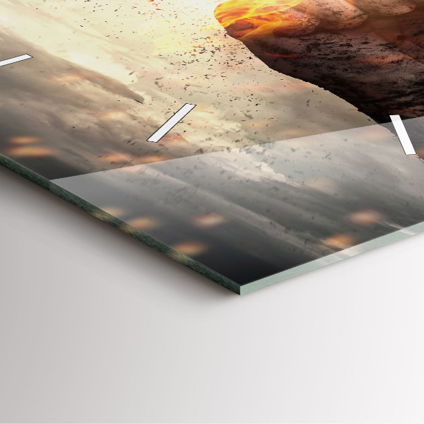 Skleněné hodiny čtvercové Síla pěstí