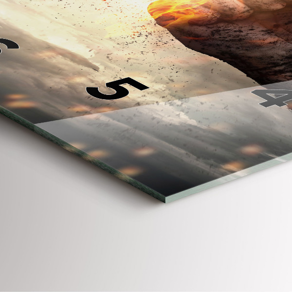 Skleněné hodiny čtvercové Síla pěstí