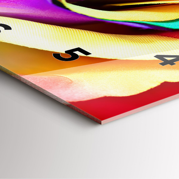 Skleněné hodiny čtvercové Duhová růže