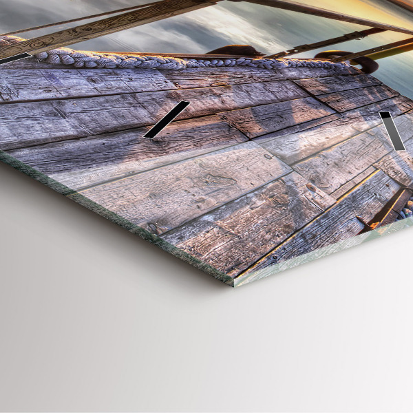 Skleněné hodiny čtvercové Jezero při západu slunce