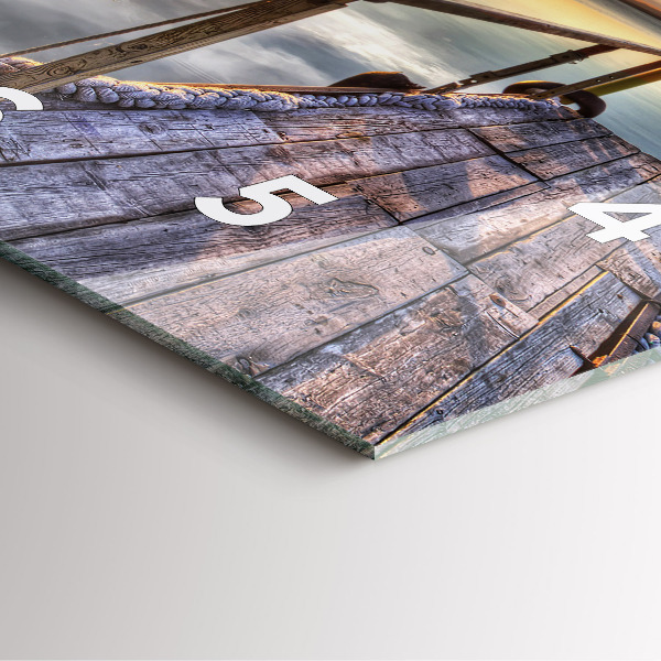 Skleněné hodiny čtvercové Jezero při západu slunce