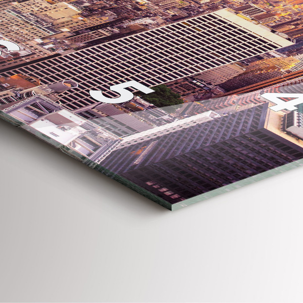 Skleněné hodiny čtvercové Západ slunce New York