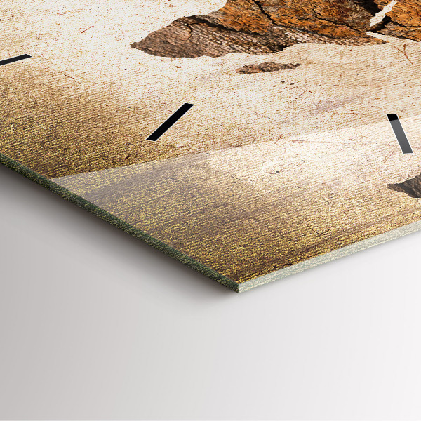 Skleněné hodiny čtvercové Starožitná mapa světa