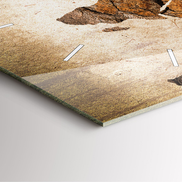 Skleněné hodiny čtvercové Starožitná mapa světa