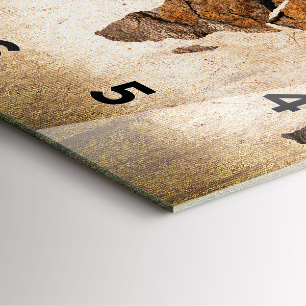 Skleněné hodiny čtvercové Starožitná mapa světa