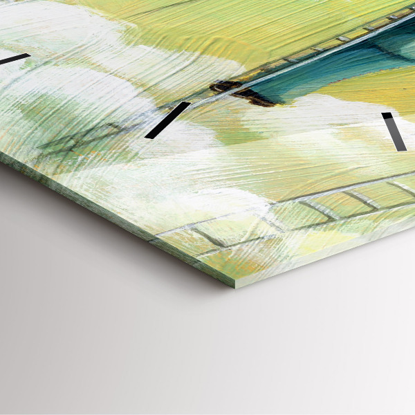 Skleněné hodiny čtvercové Lidé na žebříku