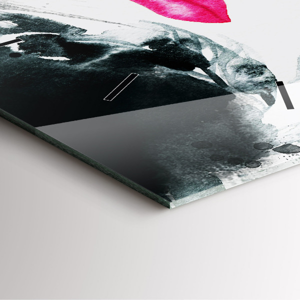 Skleněné hodiny čtvercové Portrét ženy červené rty