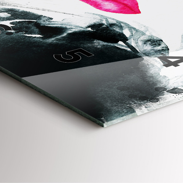 Skleněné hodiny čtvercové Portrét ženy červené rty