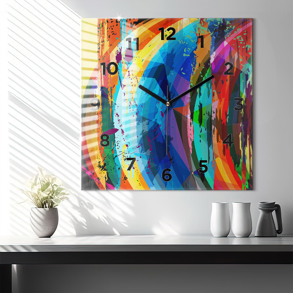 Skleněné hodiny čtvercové Abstraktní pozadí